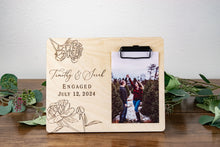 Load image into Gallery viewer, Personalized Engagement Picture Frame - Peony Design