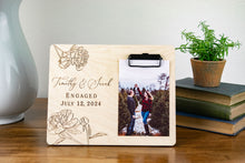 Load image into Gallery viewer, Personalized Engagement Picture Frame - Peony Design