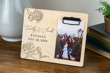 Load image into Gallery viewer, Personalized Engagement Picture Frame - Peony Design