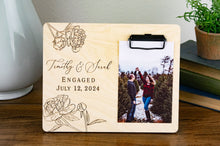 Load image into Gallery viewer, Personalized Engagement Picture Frame - Peony Design