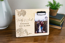 Load image into Gallery viewer, Personalized Engagement Picture Frame - Peony Design