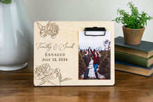 Load image into Gallery viewer, Personalized Engagement Picture Frame - Peony Design