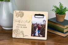 Load image into Gallery viewer, Personalized Engagement Picture Frame - Peony Design