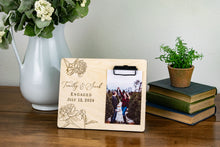 Load image into Gallery viewer, Personalized Engagement Picture Frame - Peony Design