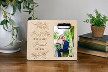 Load image into Gallery viewer, Mr and Mrs Last Name Willow Leaf Wedding Picture Frame
