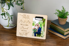 Load image into Gallery viewer, Mr and Mrs Last Name Willow Leaf Wedding Picture Frame