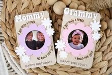 Load image into Gallery viewer, Gift for Mom or Grandma Flower Magnetic Picture Frame for Wallet Sized Photo
