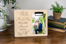 Load image into Gallery viewer, Mr and Mrs Last Name Willow Leaf Wedding Picture Frame