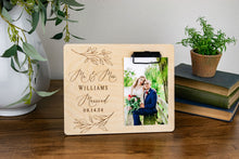 Load image into Gallery viewer, Mr and Mrs Last Name Willow Leaf Wedding Picture Frame