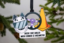 Load image into Gallery viewer, Deck the Halls with Cones & Helmets Autocross Ornament