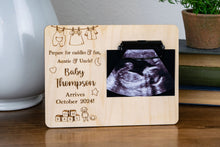 Load image into Gallery viewer, Prepare for Cuddles and Fun Aunt and Uncle Pregnancy Announcement Ultrasound Picture Frame