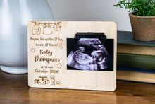 Load image into Gallery viewer, Prepare for Cuddles and Fun Aunt and Uncle Pregnancy Announcement Ultrasound Picture Frame
