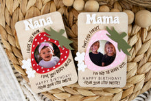 Load image into Gallery viewer, Gift for Mom or Grandma Strawberry Magnetic Picture Frame for Wallet Sized Photo