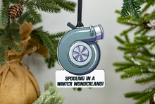 Load image into Gallery viewer, Spooling in a Winter Wonderland Turbo Christmas Ornament - Choose from 3 Colors