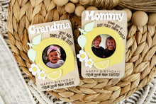 Load image into Gallery viewer, Gift for Mom or Grandma Lemon Magnetic Picture Frame for Wallet Sized Photos