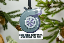 Load image into Gallery viewer, Turbo Bells, Turbo Bells, Spooling All The Way Christmas Ornament - Choose from Three Colors