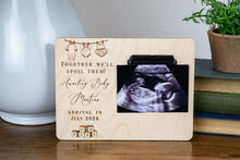 Load image into Gallery viewer, Together We'll Spoil Them! Baby Pregnancy Announcement Ultrasound Picture Frame