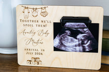 Load image into Gallery viewer, Together We'll Spoil Them! Baby Pregnancy Announcement Ultrasound Picture Frame