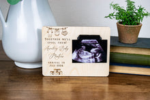 Load image into Gallery viewer, Together We'll Spoil Them! Baby Pregnancy Announcement Ultrasound Picture Frame