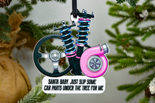Load image into Gallery viewer, Santa Baby, Just Slip Some Car Parts Under the Tree for Me - Car Part Christmas Ornament
