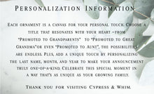 Load image into Gallery viewer, Promoted to Grandparents Ornament, Grandparent Gift, Grandparent Pregnancy Announcement, Baby Announcement, Pregnancy Announcement