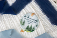 Load image into Gallery viewer, Our Adventure Begins Engaged Ornament, Mountain Ornament, Gift for Outdoorsy Couple