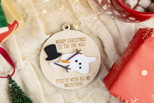 Load image into Gallery viewer, Funny Merry Christmas to the One Who Puts Up with My Meltdowns Christmas Ornament, Best Friend Ornament, Gift for Boyfriend or Husband
