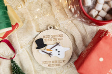 Load image into Gallery viewer, Funny Merry Christmas to the One Who Puts Up with My Meltdowns Christmas Ornament, Best Friend Ornament, Gift for Boyfriend or Husband