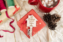 Load image into Gallery viewer, Wood First Christmas In Our Apartment Key Ornament, Personalize with Options