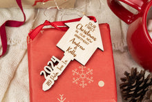 Load image into Gallery viewer, Wood First Christmas In Our Apartment Key Ornament, Personalize with Options