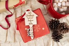 Load image into Gallery viewer, Wood First Christmas In Our Apartment Key Ornament, Personalize with Options