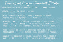 Load image into Gallery viewer, Clear Acrylic Baby Bumps First Christmas Pregnancy Announcement Ornament, Gift for Expecting Parents, Christmas Baby Announcement