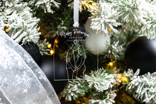 Load image into Gallery viewer, Clear Acrylic Pregnancy Announcement Ornament, Couple Baby Announcement Ornament, Christmas Baby Announcement