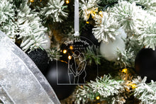 Load image into Gallery viewer, Clear Acrylic Pregnancy Announcement Ornament, Couple Baby Announcement Ornament, Christmas Baby Announcement