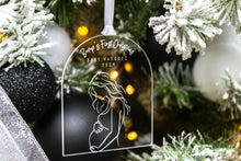 Load image into Gallery viewer, Clear Acrylic Baby Bumps First Christmas Pregnancy Announcement Ornament, Gift for Expecting Parents, Christmas Baby Announcement