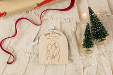 Load image into Gallery viewer, Wood Baby Bump Ornament, Pregnancy Announcement Ornament, Christmas Baby Announcement for Family