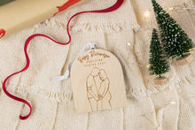 Load image into Gallery viewer, Wood Baby Bump Ornament, Pregnancy Announcement Ornament, Christmas Baby Announcement for Family