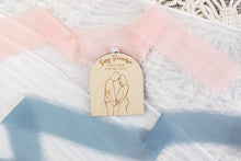 Load image into Gallery viewer, Wood Baby Bump Ornament, Pregnancy Announcement Ornament, Christmas Baby Announcement for Family