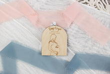 Load image into Gallery viewer, Wood Baby Bump Ornament, Pregnancy Announcement Ornament, Baby Announcement Ornament for Family