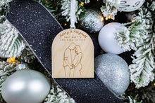 Load image into Gallery viewer, Wood Merry & Pregnant Ornament, Pregnancy Announcement Ornament, Baby Announcement for Family