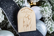 Load image into Gallery viewer, Wood Merry & Pregnant Ornament, Pregnancy Announcement Ornament, Baby Announcement for Family