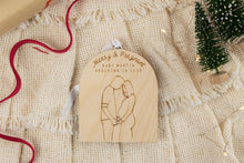 Load image into Gallery viewer, Wood Merry & Pregnant Ornament, Pregnancy Announcement Ornament, Baby Announcement for Family