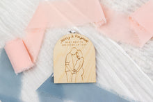 Load image into Gallery viewer, Wood Merry & Pregnant Ornament, Pregnancy Announcement Ornament, Baby Announcement for Family