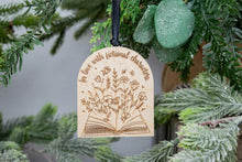 Load image into Gallery viewer, Wood In Love with Fictional Characters Bookish Christmas Ornament, Gift for Book Lover