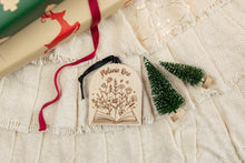 Load image into Gallery viewer, Wood Name Ornament Book Christmas Ornament, Personalized Gift for Book Lover