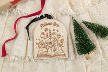 Load image into Gallery viewer, Wood Name Ornament Book Christmas Ornament, Personalized Gift for Book Lover