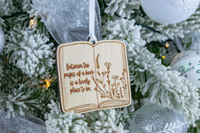 Load image into Gallery viewer, Wood Between the Pages Book Christmas Ornament, Book Lover Gift, Bookish Decor
