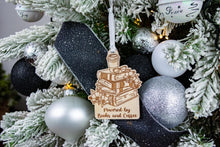 Load image into Gallery viewer, Wood Powered by Books and Coffee Book Lover Ornament, Gift for Readers, Bookish Decor