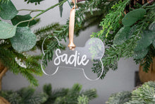 Load image into Gallery viewer, Clear Dog Bone Ornament, Dog Name Ornament, Custom Dog Ornament, Personalized Dog Ornament, Pet Christmas Ornament, Dogs First Christmas