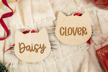 Load image into Gallery viewer, Wood Custom Cat Ornament, Personalized Cat Ornament, Cat Lover Gift